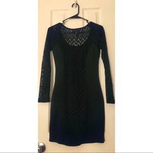 ✨ Material Girl Long Sleeve Lace Black Dress ✨